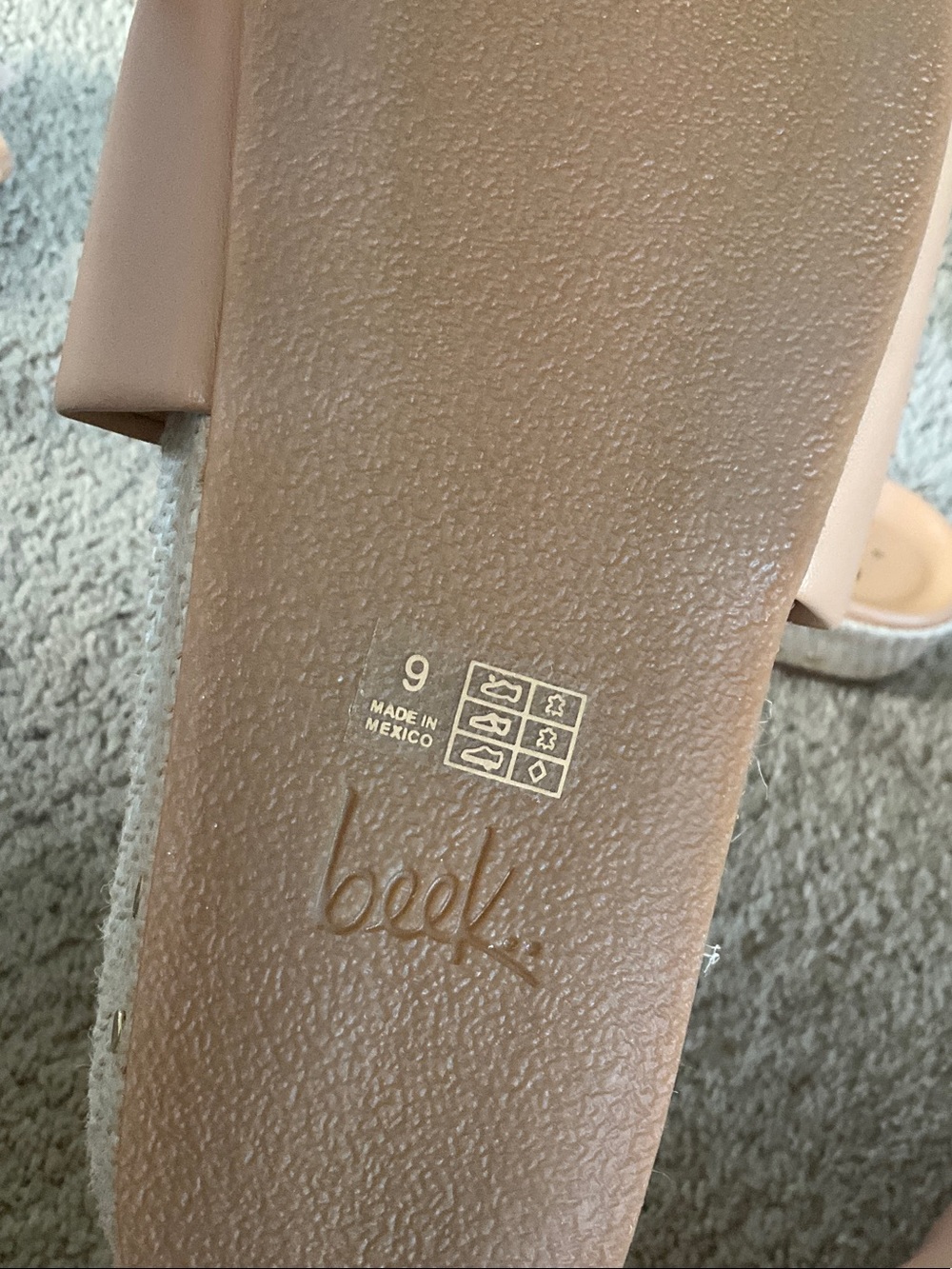 beek Beige Slide Sandals with Espadrille Platform - Picture 6 of 7
